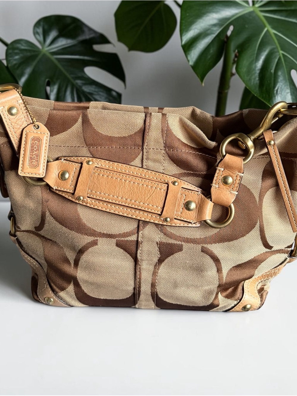 Coach Carly Bag in Brown and Tan - Picture 8 of 8